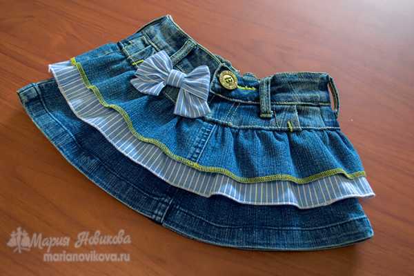 Джинсовая юбка для девочки: трапеция своими руками